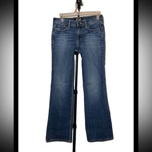 Vintage 90s Womens Lucky Brand Jeans Sz 2/26 Denim Acid Wash Bellbottom Bootcut